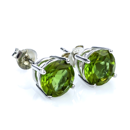 Aretes de Alejandrita ( Verde/Marrón ) en Plata Fina .925