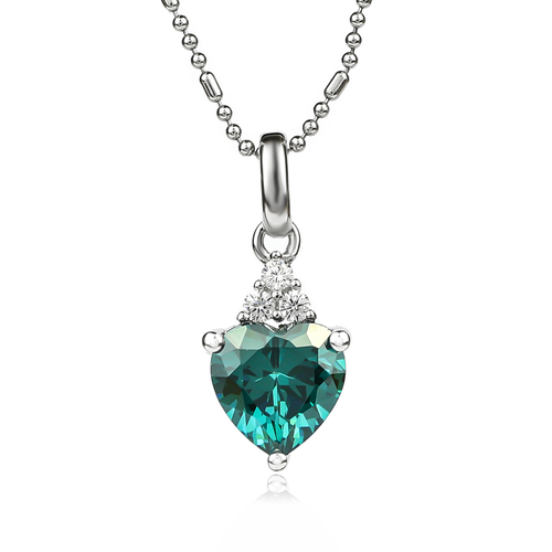 Colgante de Plata Corazón de Alejandrita Azul a Verde