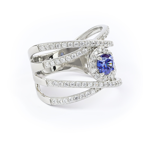 Anillo de Tanzanita Grande Con Plata