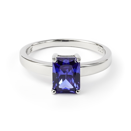 Anillo de Tanzanita Corte Esmeralda