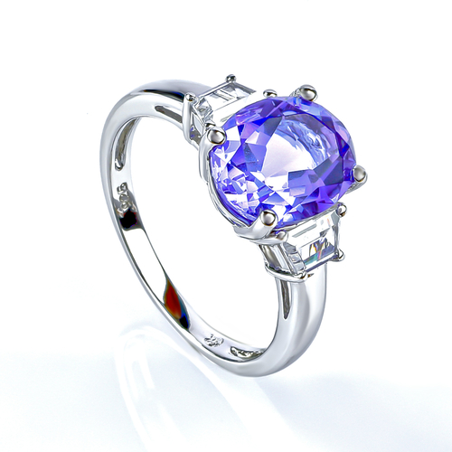 Anillo de Alejandrita en Plata .925 ( Azul/Morado )