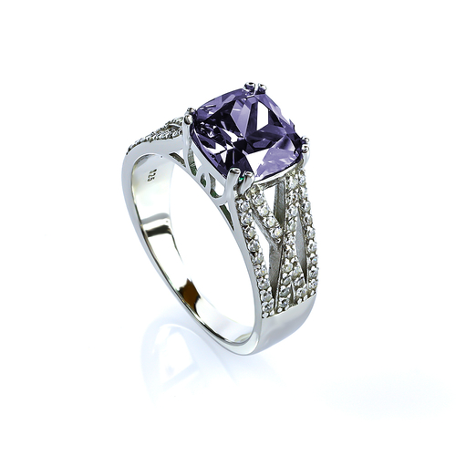 Anillo de Plata Con Amatista