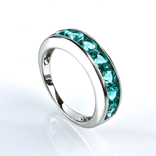 Churumbela Anillo de Plata de Ley con Paraiba