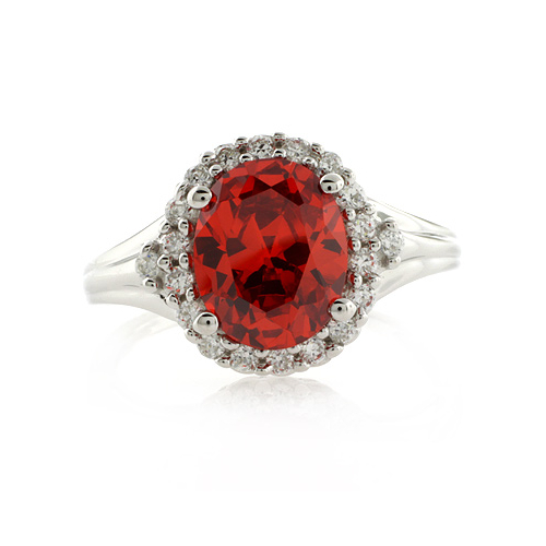 Oval Cut Mexican Fire Cherry Opal Silver Ring