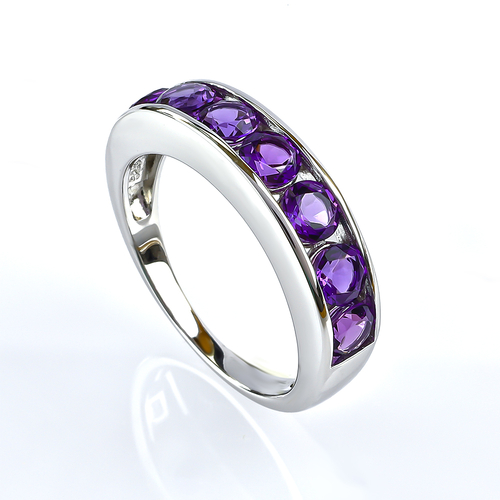 Churumbela Anillo de Plata de Ley con Amatista