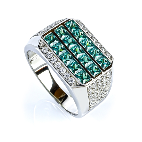 Anillo de Alejandrita Para Hombre Plata