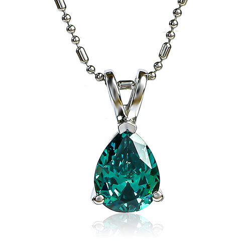 Colgante Solitario de Plata Con Alejandrita Cambio de Color Azul a Verde