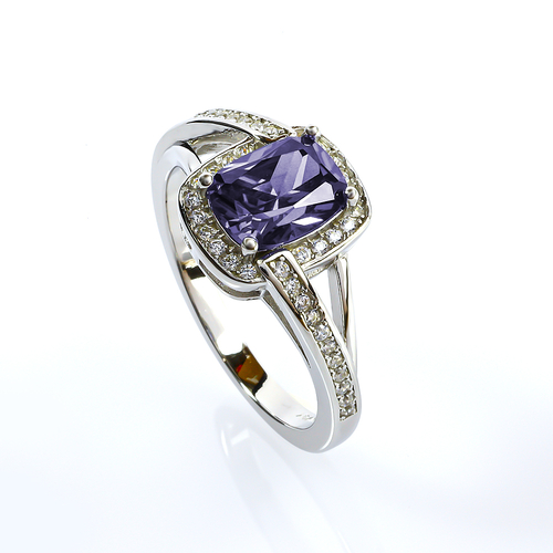Anillo de Plata Con Amatista
