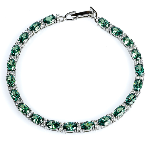 Brazalete de Alejandrita Gemas Pequeñas Ovaladas