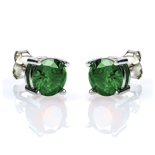 Aretes con Esmeralda Bicolor en Plata .925