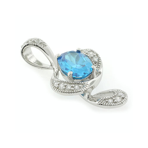 Precioso Dije de Plata de Ley con Topacio Azul