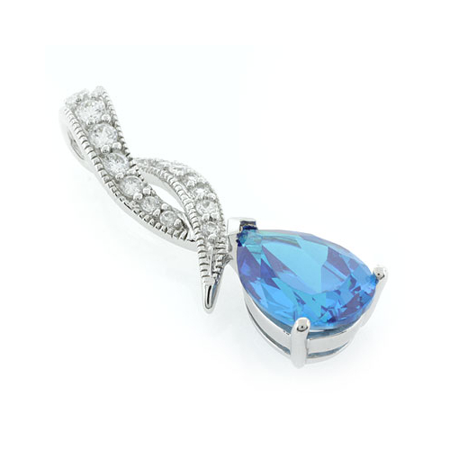 Dije de Plata .925 con Topacio Azul
