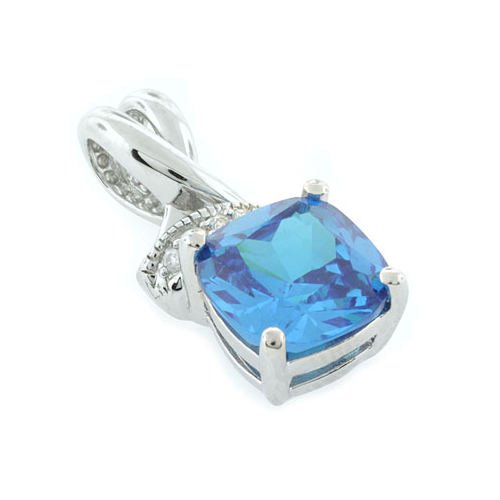 Precioso Dije de Plata .925 con Topacio Azul