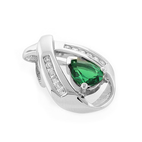 Dije de Plata de Ley .925 con Esmeralda