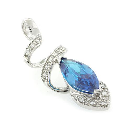Dije de Plata de Ley con Topacio Azul