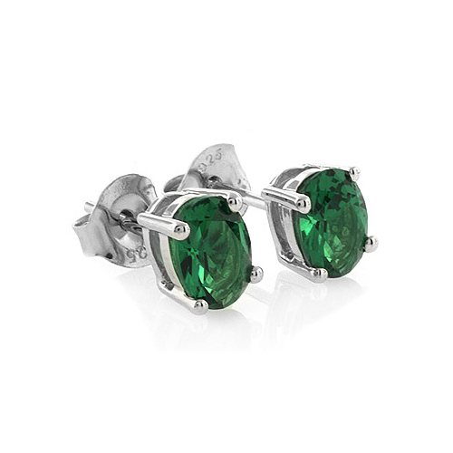 Hermosos Aretes de Plata .925 con Esmeralda