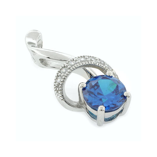 Dije de Plata de Ley .925 con Topacio Azul
