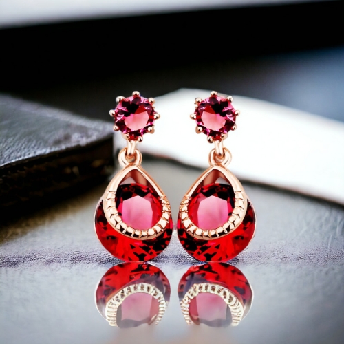 Elegante Set de Collar y Aretes color Fiucsa