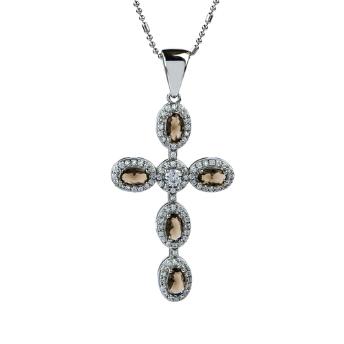 Cruz de Plata Con Alejandrita Cambia de Color