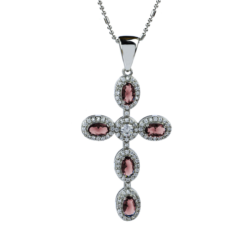 Cruz de Plata Con Alejandrita Cambia de Color