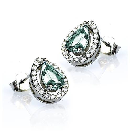 Aretes de Plata de Ley con Alejandrita