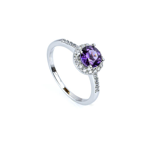 Hermoso Anillo Solitario de Alejandrita 6 mm