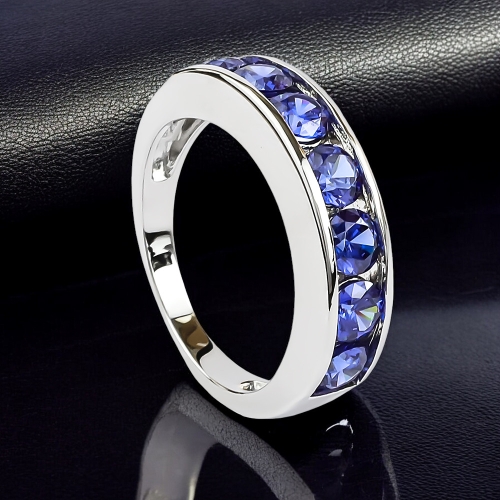 Churumbela Anillo de Plata de Ley con Tanzanita