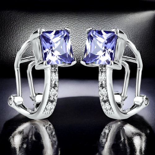 Aretes de Tanzanita Con Plata
