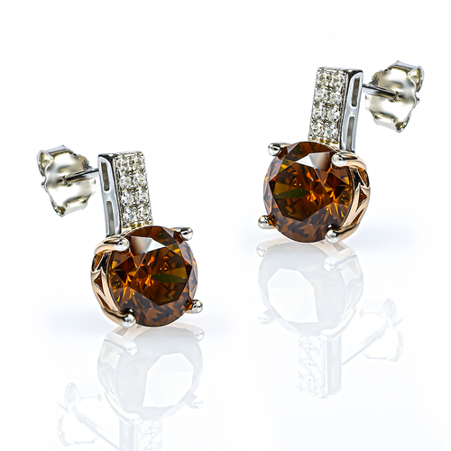 Juego de Pendiente y Aretes de Diamantes de Chocolate