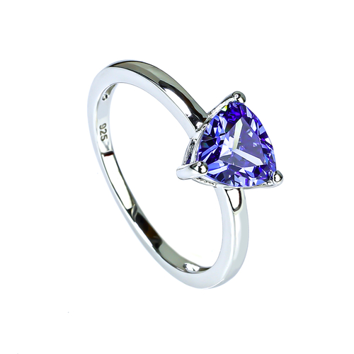 Anillo de Tanzanita Corte Trillion Solitario