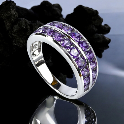 Anillo de Plata de Ley con Amatista Churumbela