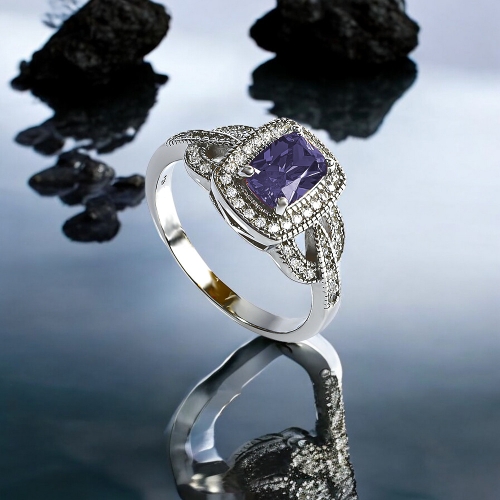 Anillo de Amatista Con Plata