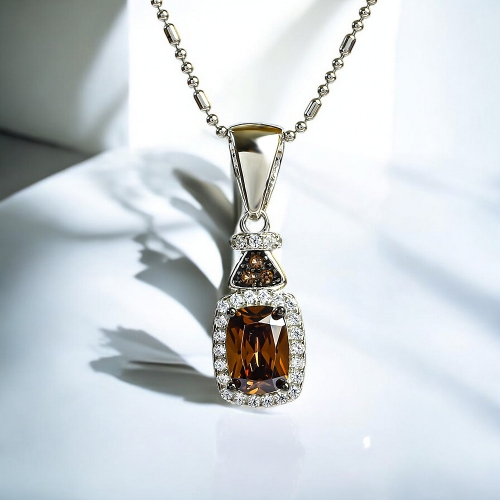 Juego de Pendiente y Aretes de Diamantes de Chocolate