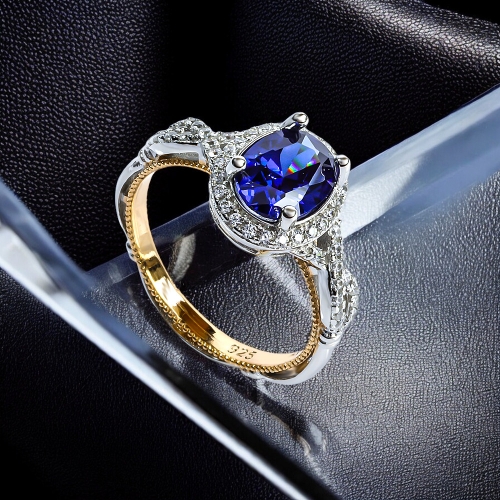 Anillo de Tanzanita en Plata .925 7 mm x 5 mm