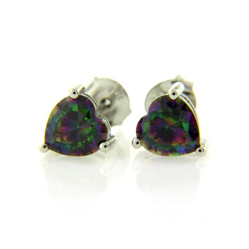 Aretes de Plata de Ley y Gemas de Topacio Místico