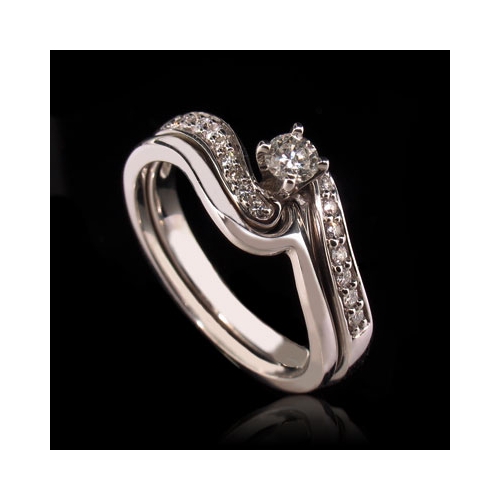 14K White Gold Genuine Diamonds Ring