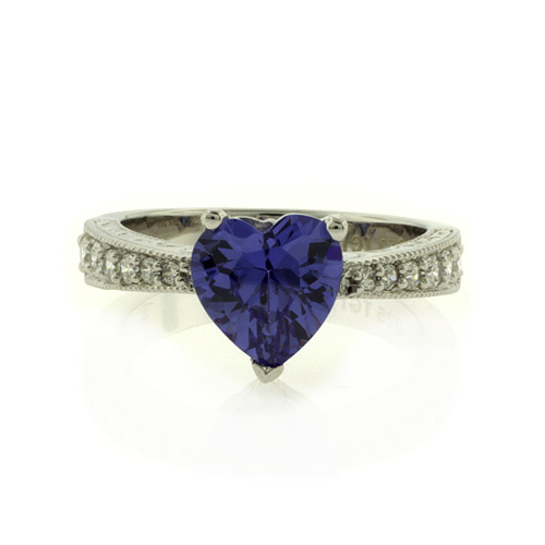 Anillo de Plata con Tanzanita y Zirconias