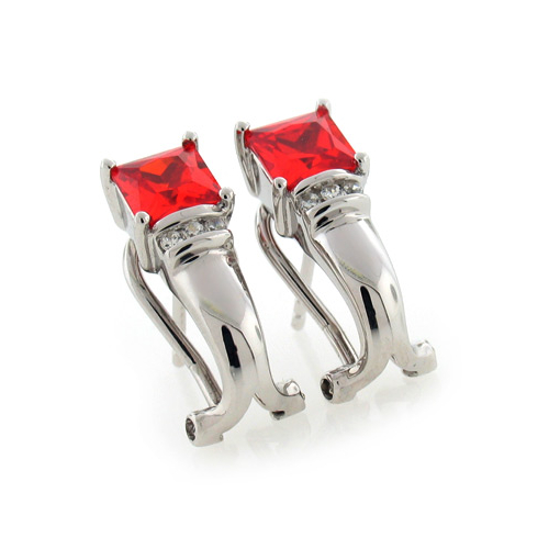 Hermosos Aretes de Plata .925 con Gemas de Ópalo de Fuego