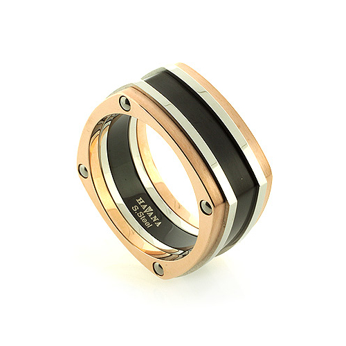 Anillo Cuadrado de Acero Inoxidable