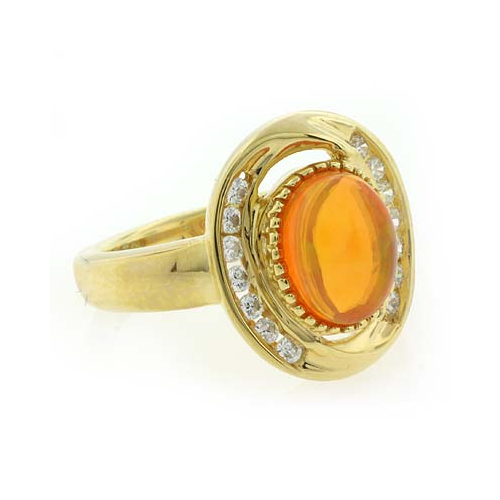 Anillo de Plata con Chapa de Oro y Opalo