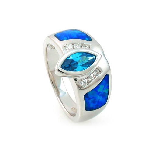 Anillo de Plata con Topacio Azul