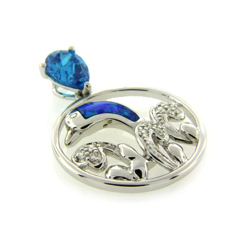 Opalo Australiano con Topacio Azul Forma de Delfin