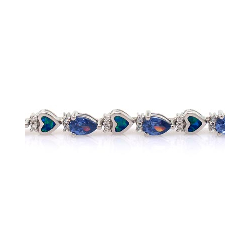 Pulsera de Tanzanita y Ópalo Australiano en Plata .925