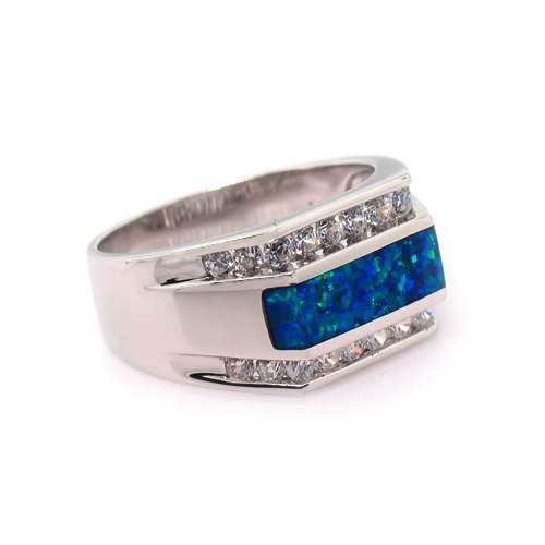 Anillo de Plata con Opalo para Caballero