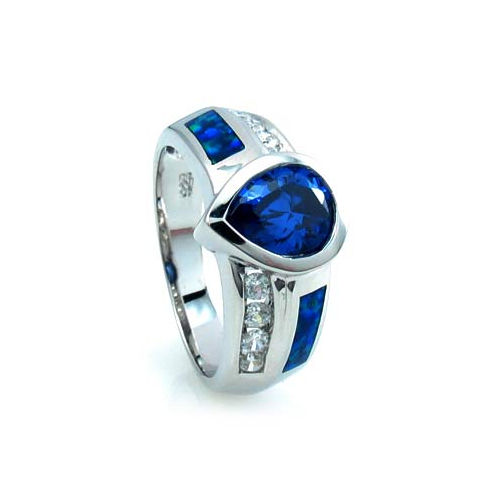 Anillo de Plata Esterlina con Tanzanita y Opalo