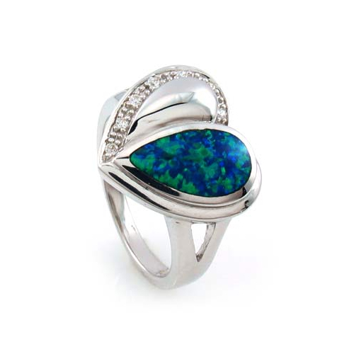 Anillo de Plata con Opalo Australiano
