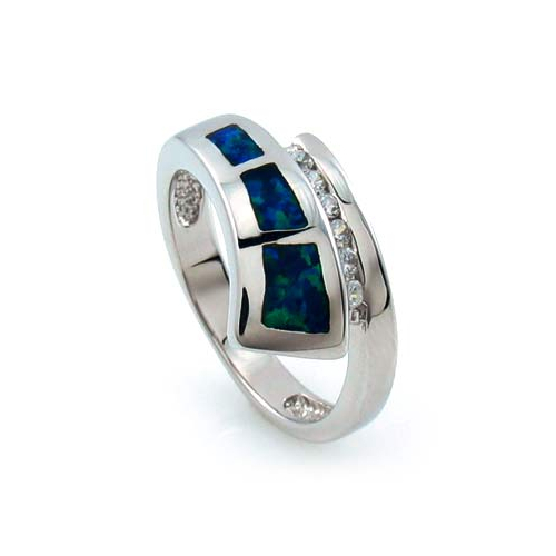 Anillo de Opalo Azul y Verde