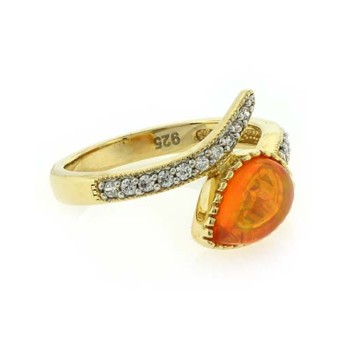 Anillo de Opalo en Plata con Chapa de Oro