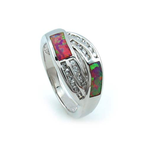 Anillo de Plata con Opalo Australiano Rosa