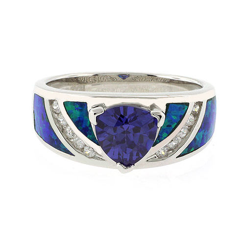 Anillo de Opalo con Tanzanita en Plata